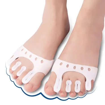 Bunion Corrector Toe Separator Pads – Soft Silicone Foot Sleeves With 5-Toe Spacers (2 PCS = 1 Pair)